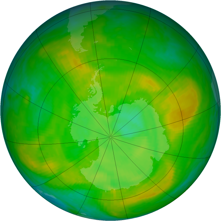 Antarctic ozone map for 15 December 1981